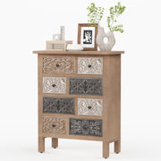 Vintage Wood Storage Cabinet with Drawers