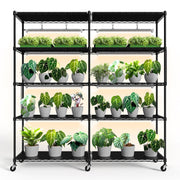 Bstrip 5-Tier Large Plant Shelf with Grow Light, 58x13.8x59in
