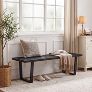 Slatted Wood Dining Bench
