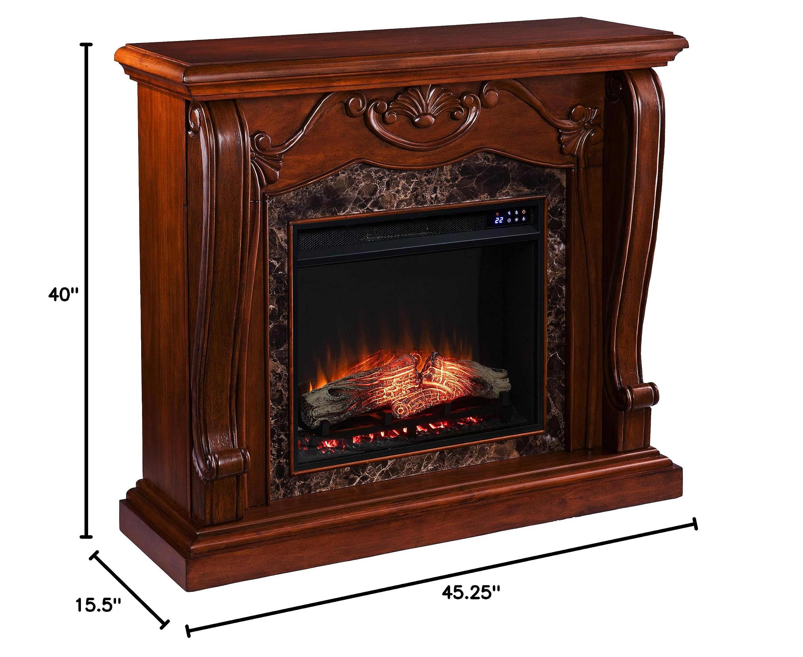 Victorian Electric Fireplace with Faux Marble