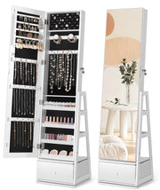 360° Swivel Jewelry Cabinet with Full-Length Mirror