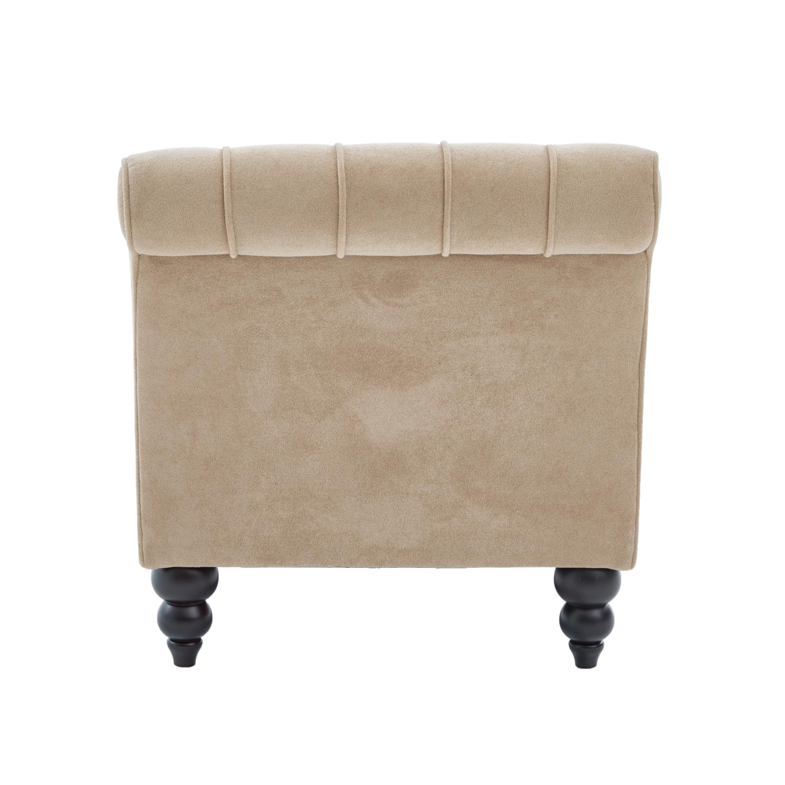 Christopher Knight Home Rafaela Velvet Upholstered Chaise Lounge Chair Indoor with Lumbar Pillow, Tufted Chaise Lounge Sofa with Scrolled Backrest, Wooden Living Room Lounge Chair, Camel