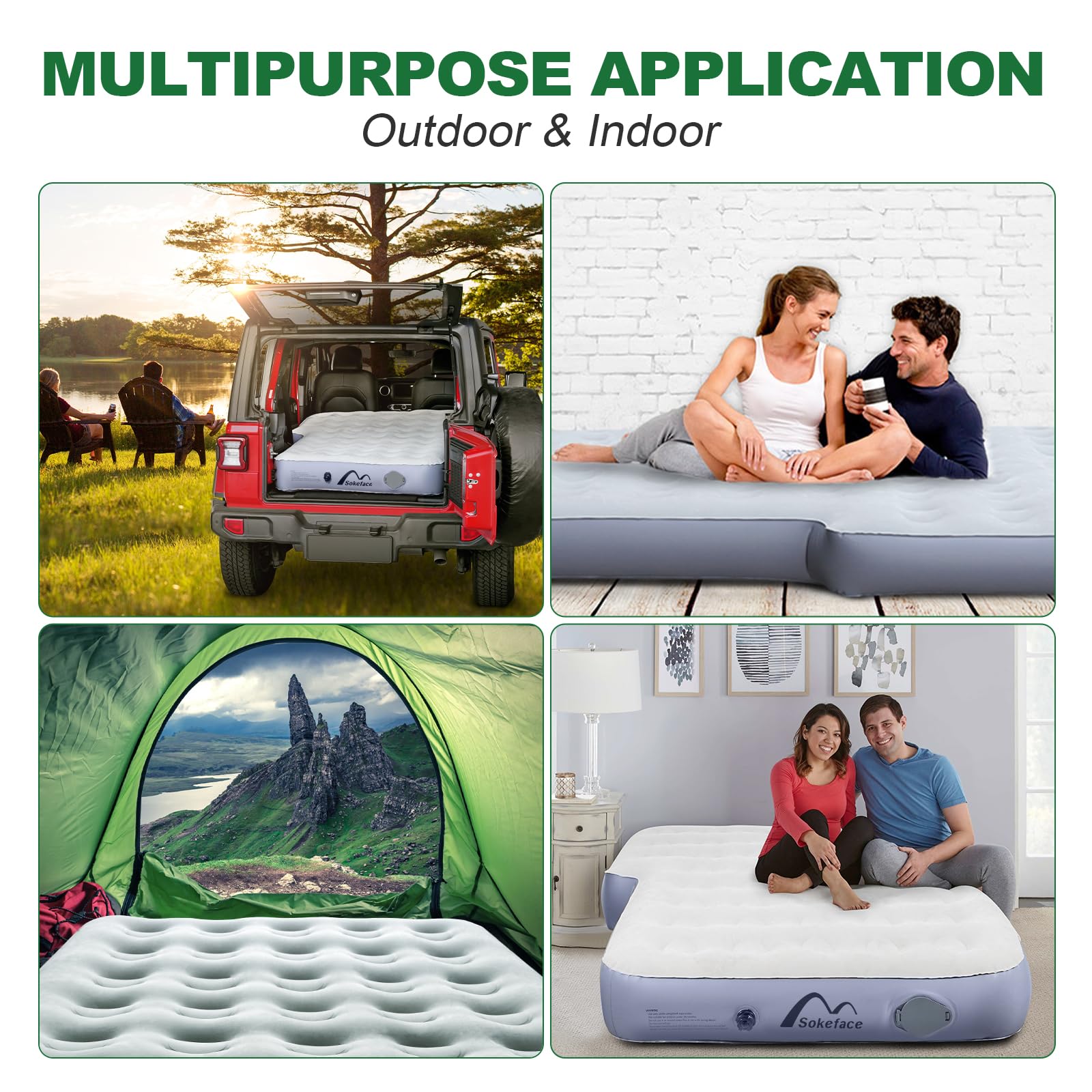 SUV Air Mattress for Jeep Wrangler with Wireless Air Pump