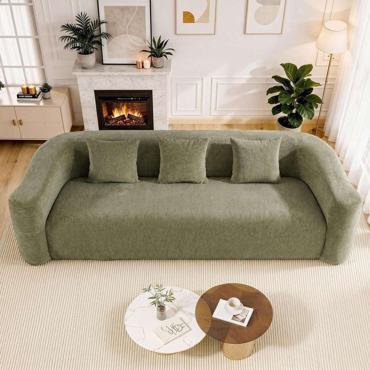 Hyfirm Boneless Cloud Couch for Living Room Deep Seat Memory Foam Sofa
