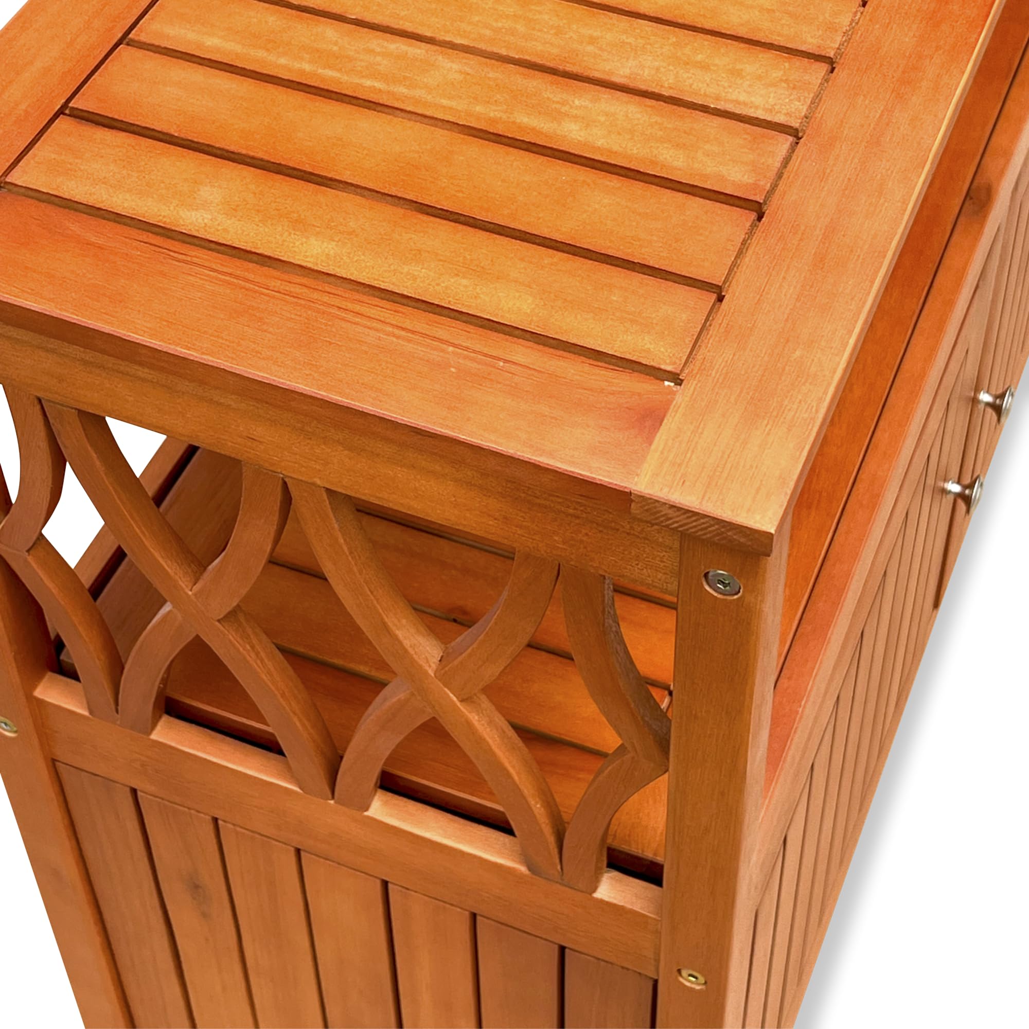 Outdoor Eucalyptus Sideboard Buffet Cabinet with Storage
