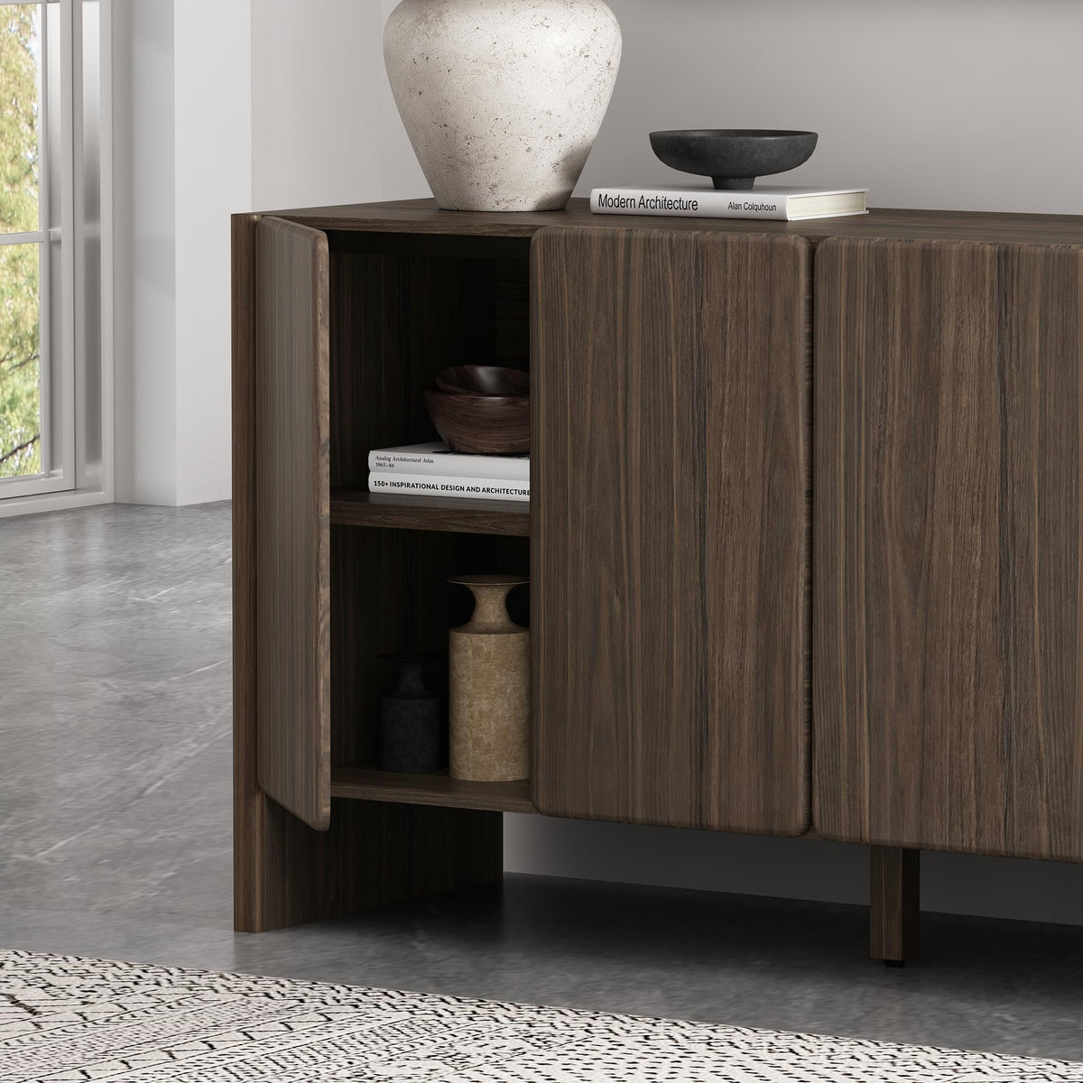 Walnut Brown Sideboard Cabinet