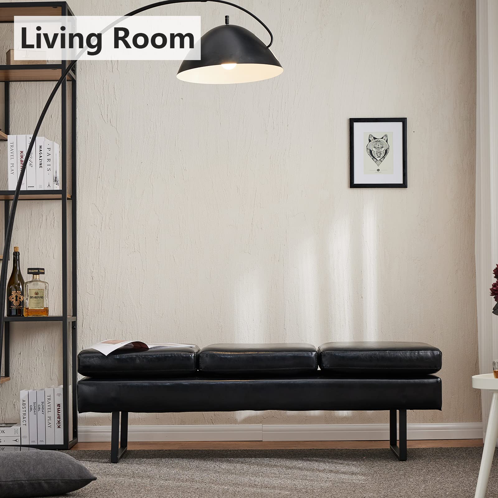 59" PU Leather Waiting Room Bench