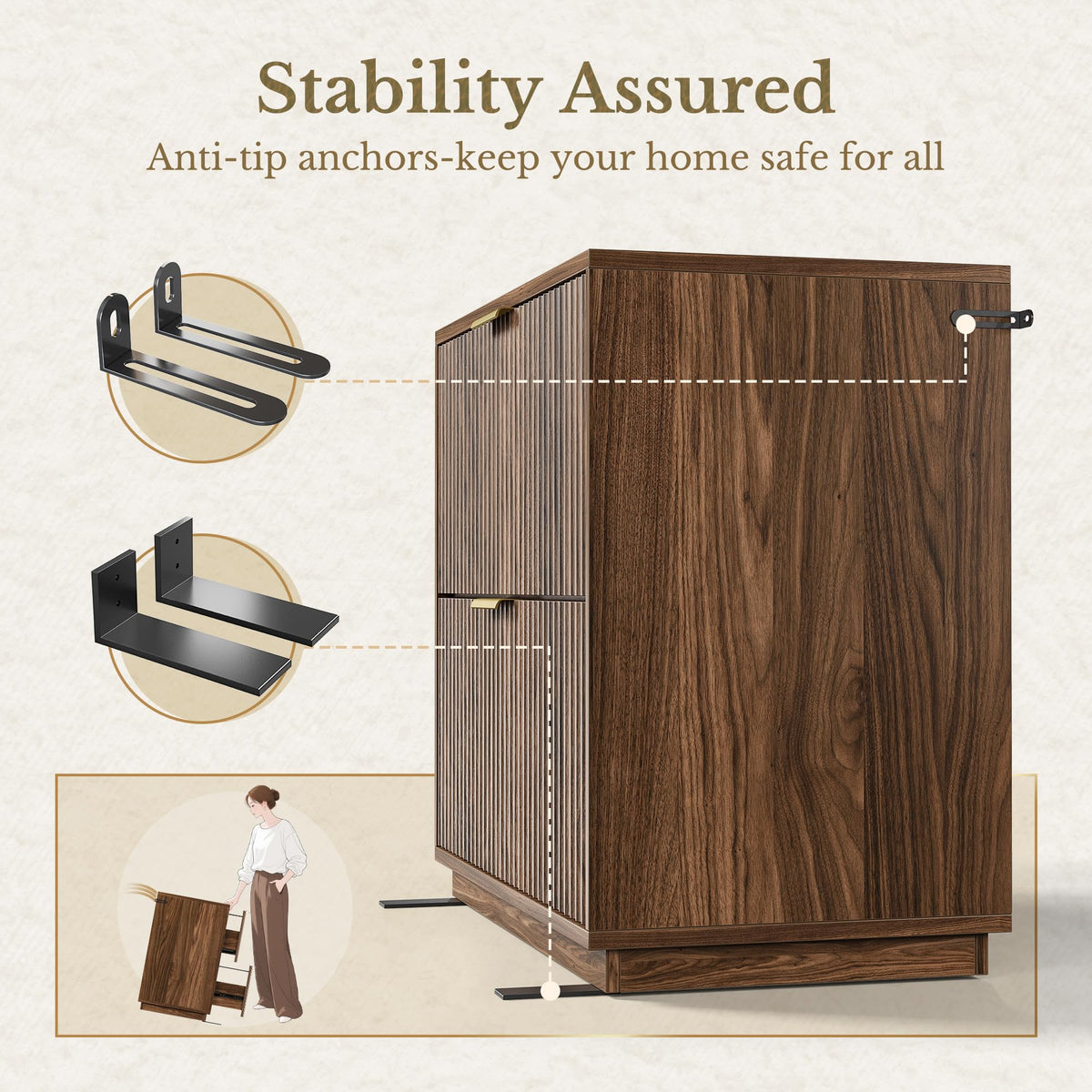 Fluted 2-Drawer Lateral File Cabinet