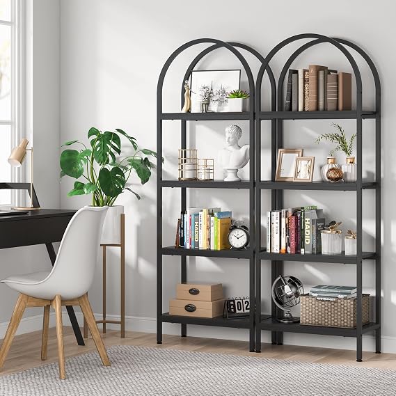 White 4-Tier Open Bookcase