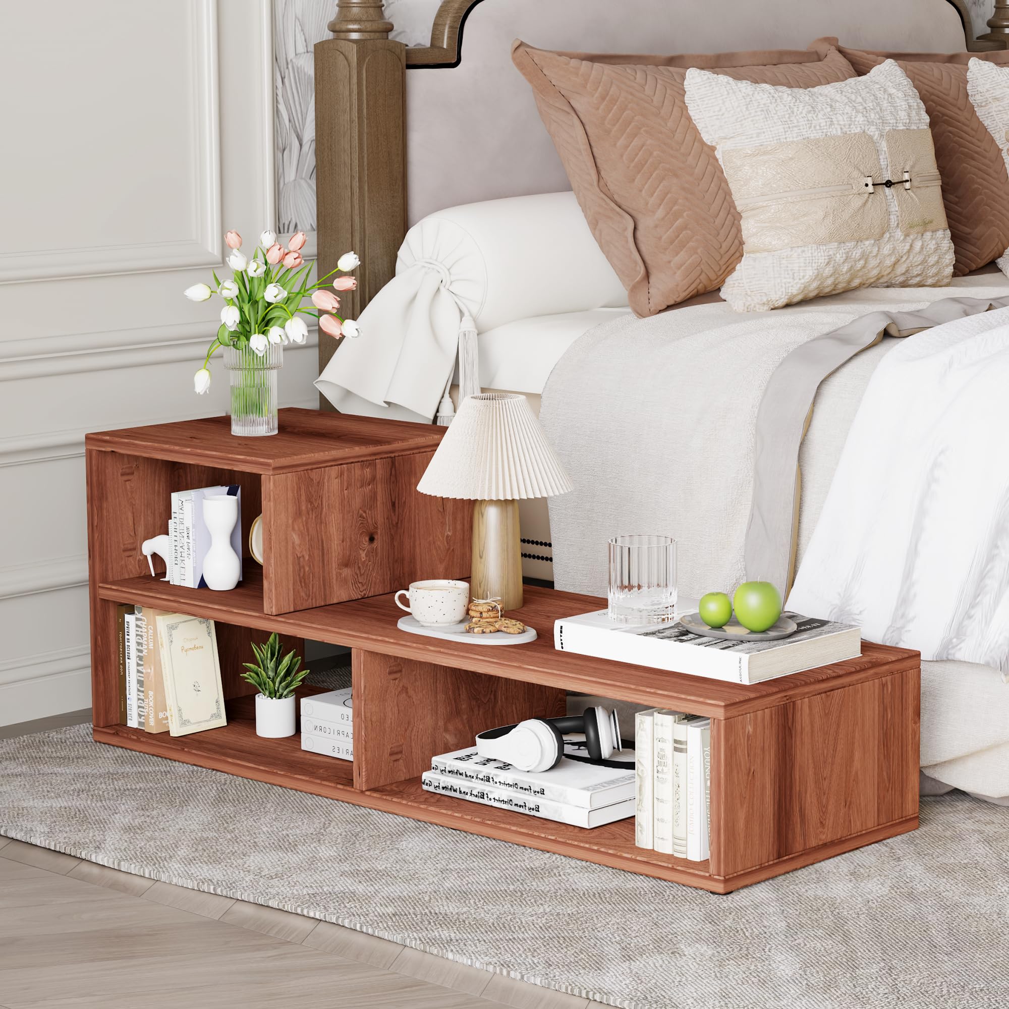 2-Piece Bookshelf TV Stand with Storage