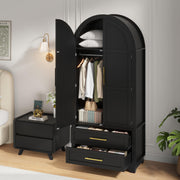 Arched Double Door Wardrobe with Drawers