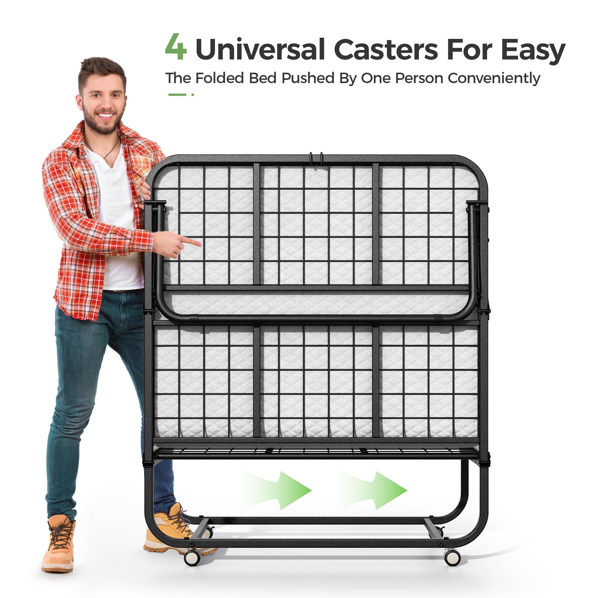 Folding Bed with Memory Foam Mattress