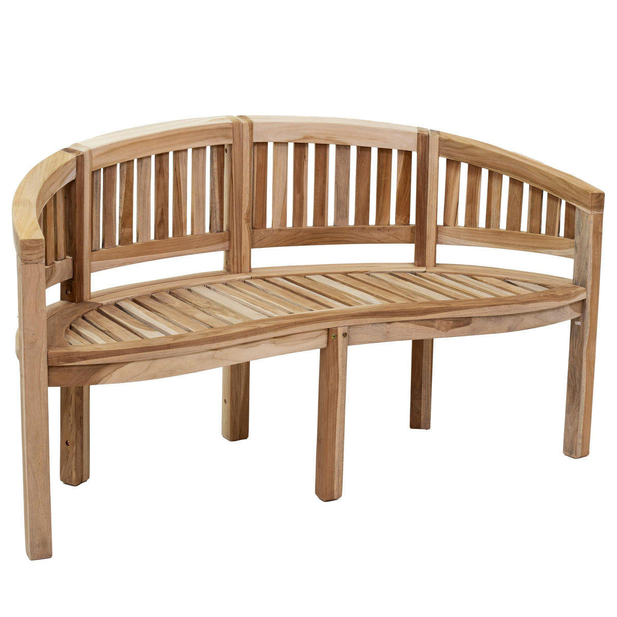 Curved Teak Outdoor Bench