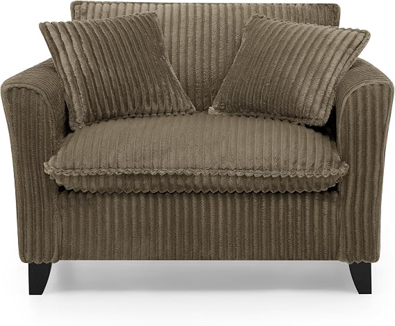 Corduroy Accent Chair with Pillows