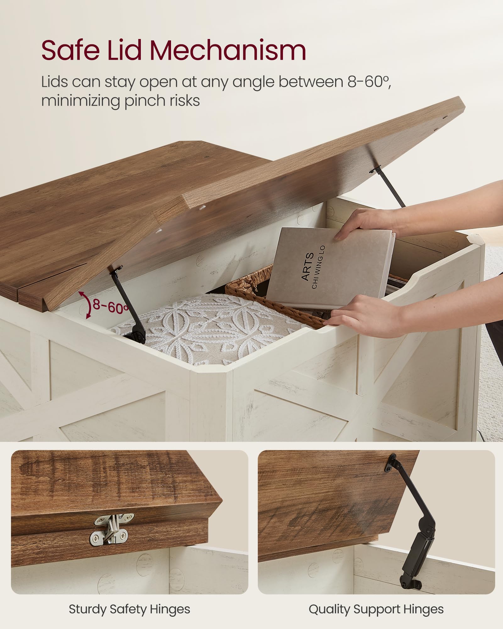 Farmhouse Lift-Top Coffee Table with Hidden Storage