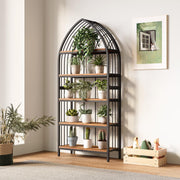 LITTLE TREE 74.8" Tall Bookshelf, 5-Tier Heavy Duty Metal Rack, Large Load-Bearing Capacity, Versatile Shelf for Living Room, Kitchen, Bedroom, Bathroom, Study