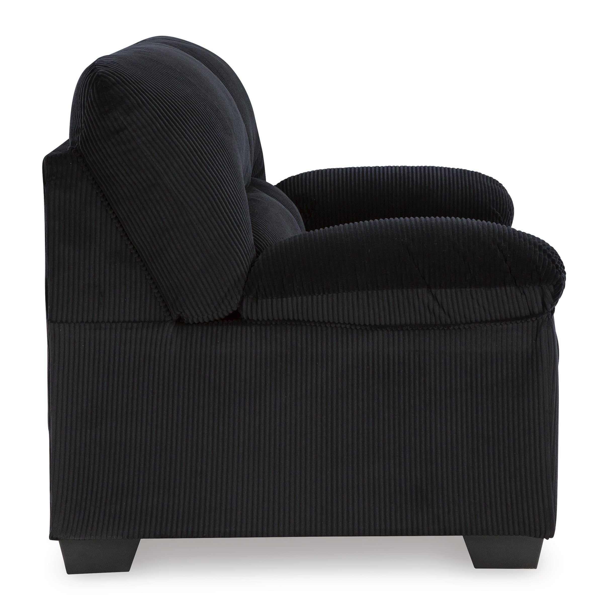 Signature Design by Ashley SimpleJoy Modern Loveseat for Living Room, Black