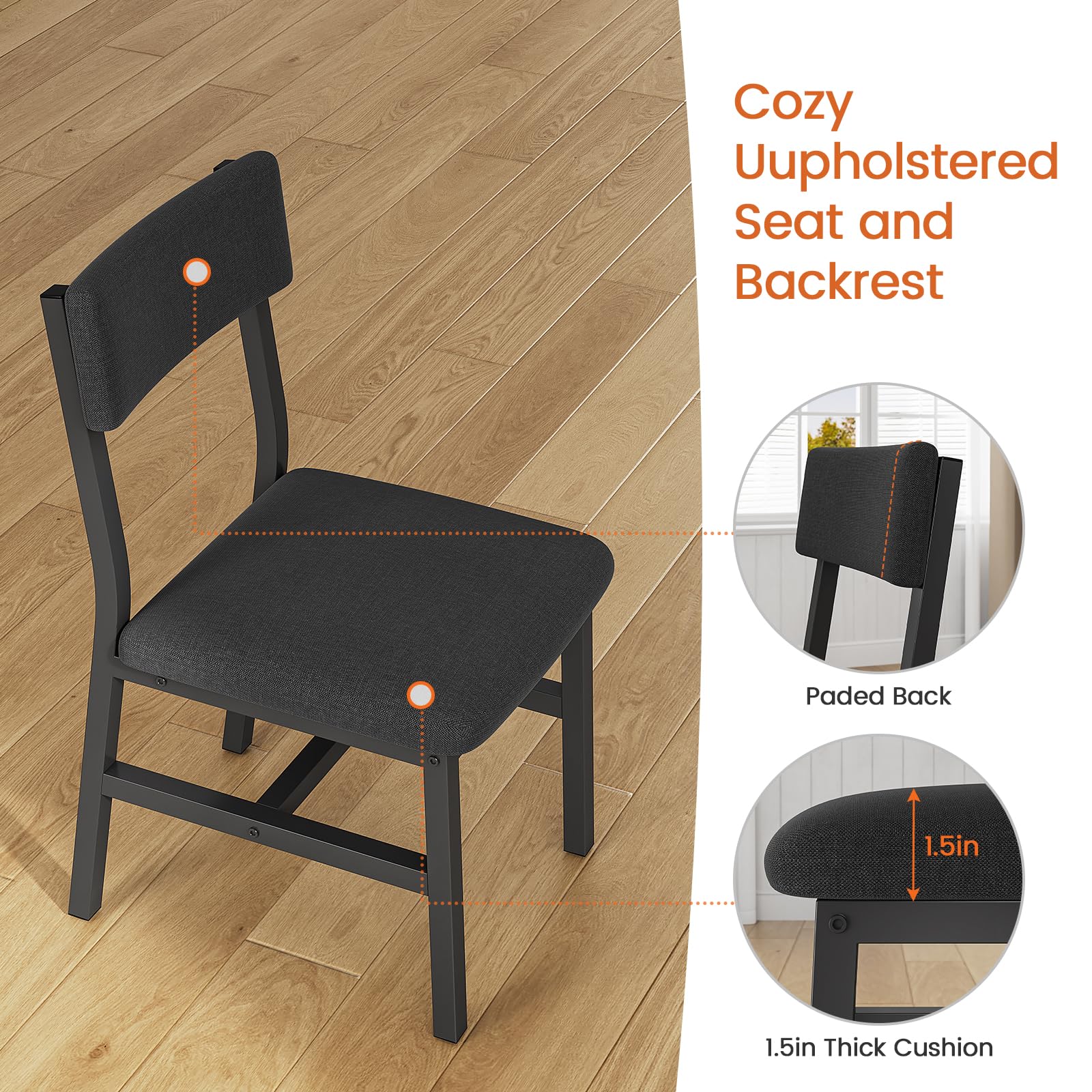 Extendable Dining Table Set for 4-6