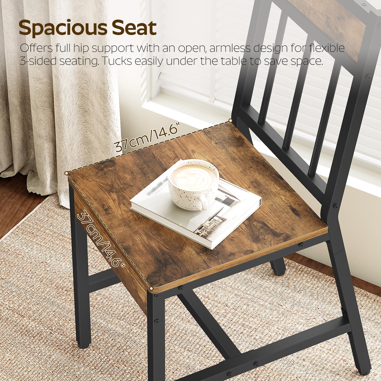 Industrial Dining Chairs Set of 4