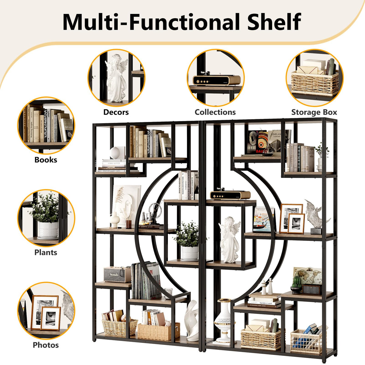 Geometric Bookshelf Set of 2