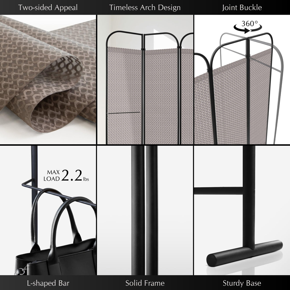 DECOLAB 68" Wide 4 Panel Room Divider, Modern Fabric Partition Panel, Waltz