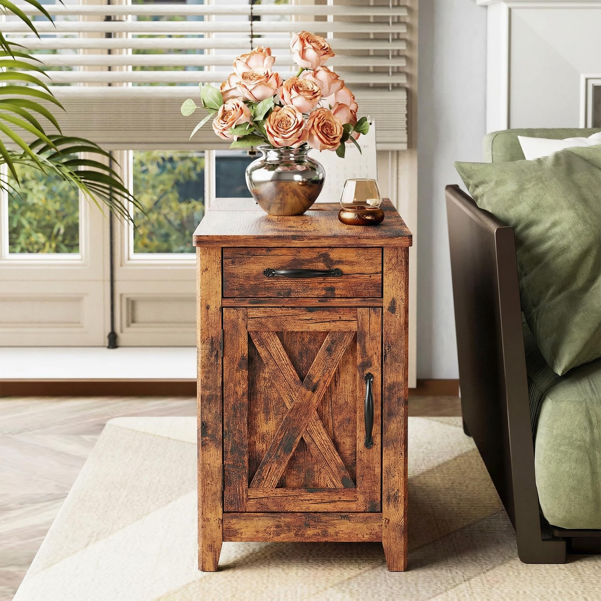 End Table with Charging Station & Storage