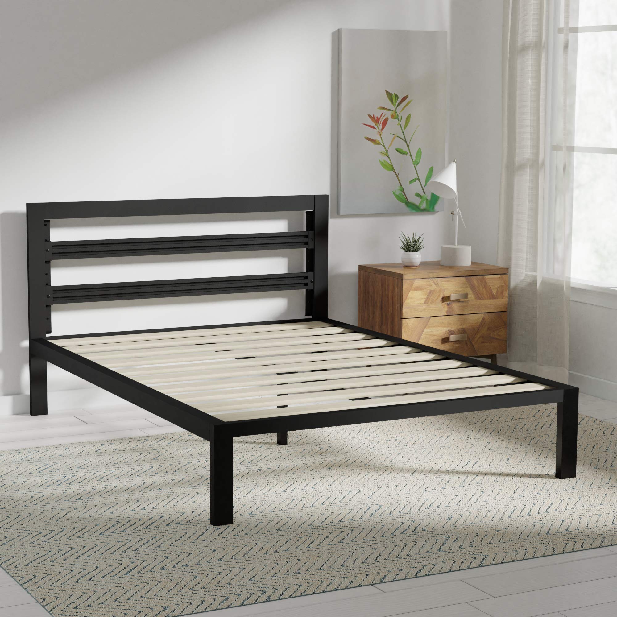 Queen Metal Bed Frame with Headboard