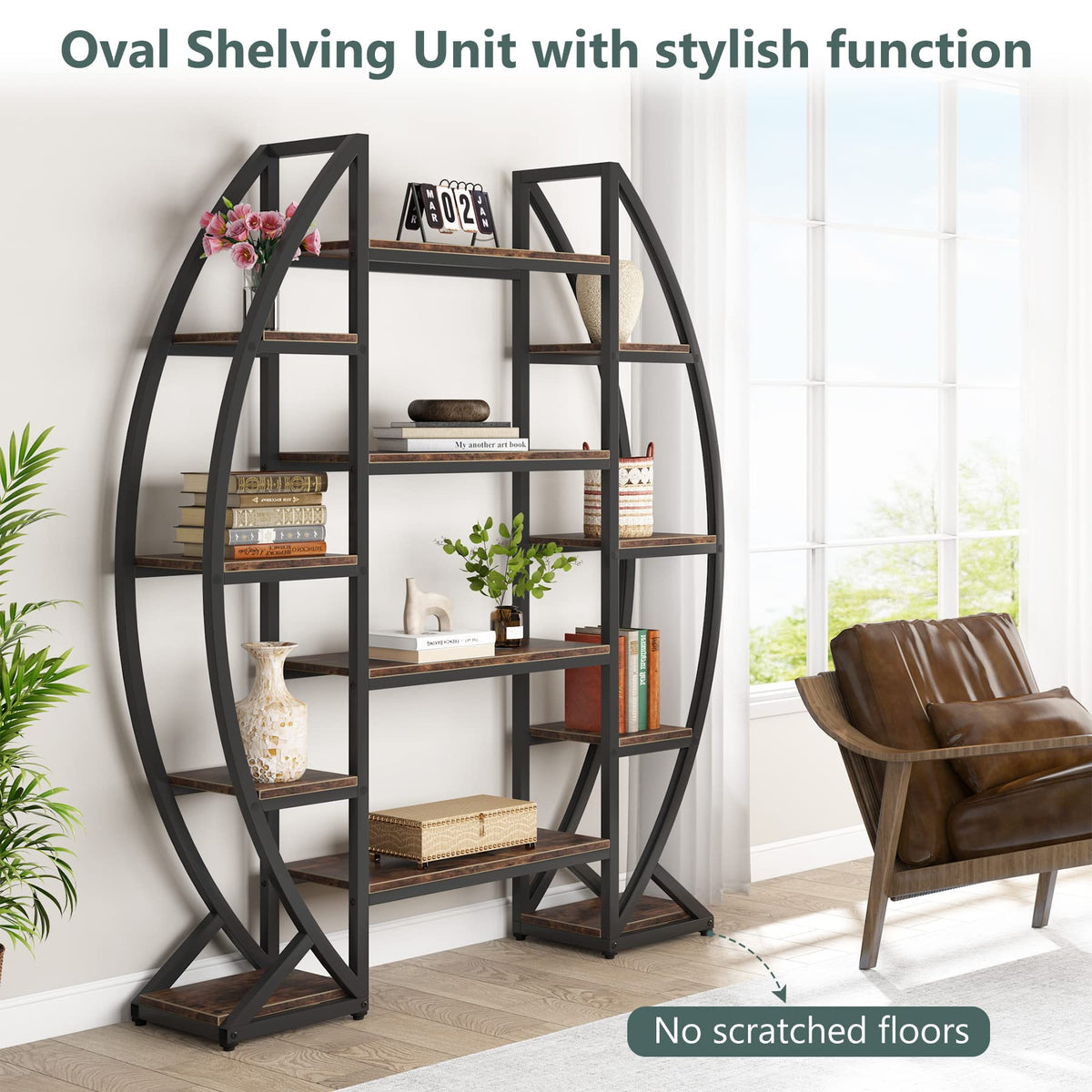 Oval 5-Tier Bookcase