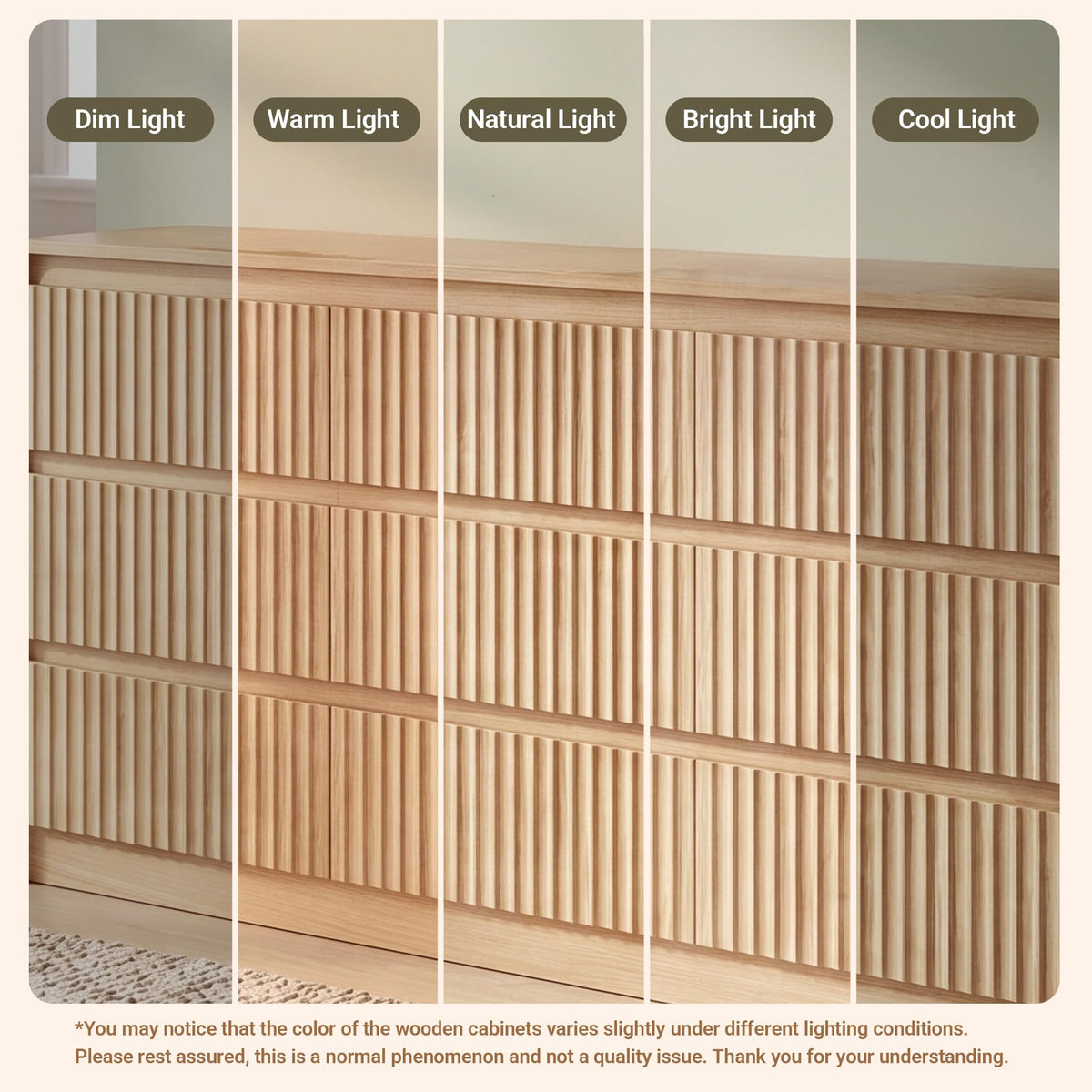 Fluted Wood Dresser