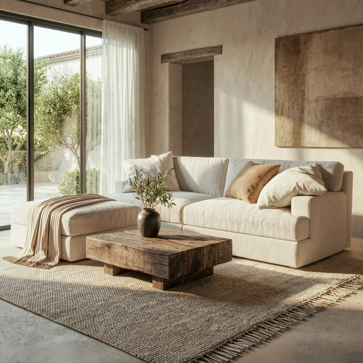 Vorthio 78.7" Cloud Modular Sectional Loveseat Sofa with Ottoman, Boneless L-Shaped Couch for Living Room, Washable Covers, No Assembly, White