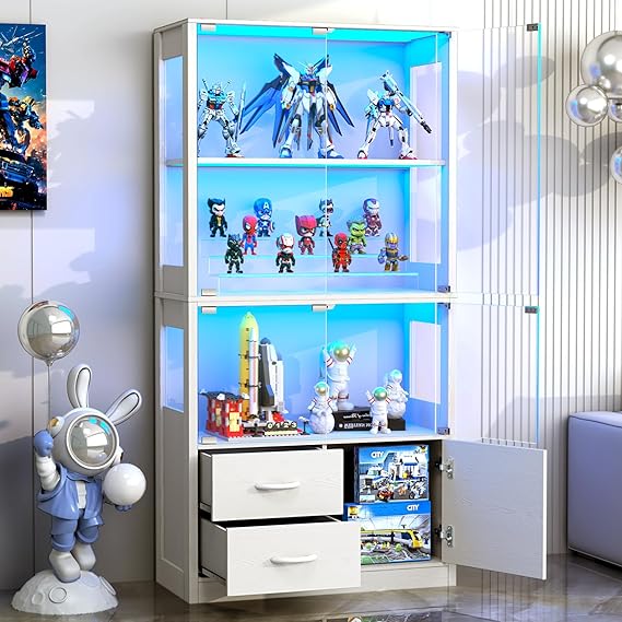 Glass Display Cabinet with LED Lights