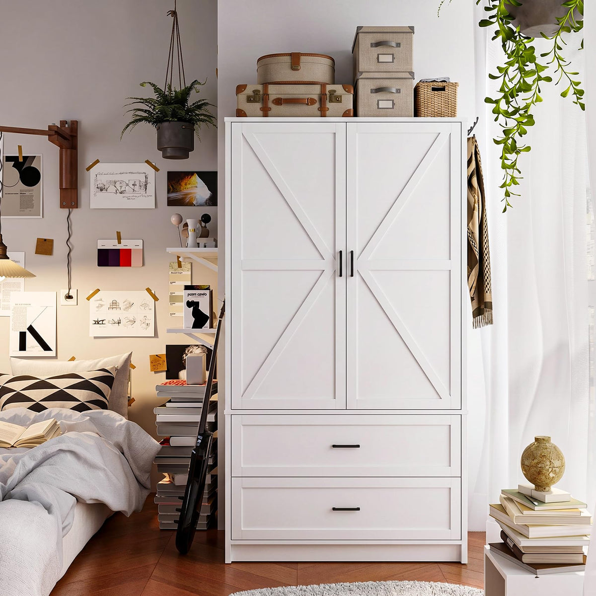 White Mirrored Wardrobe with LED Lights