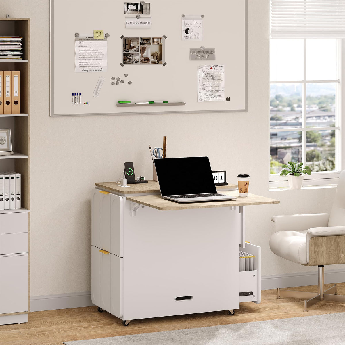 Folding Desk & File Cabinet