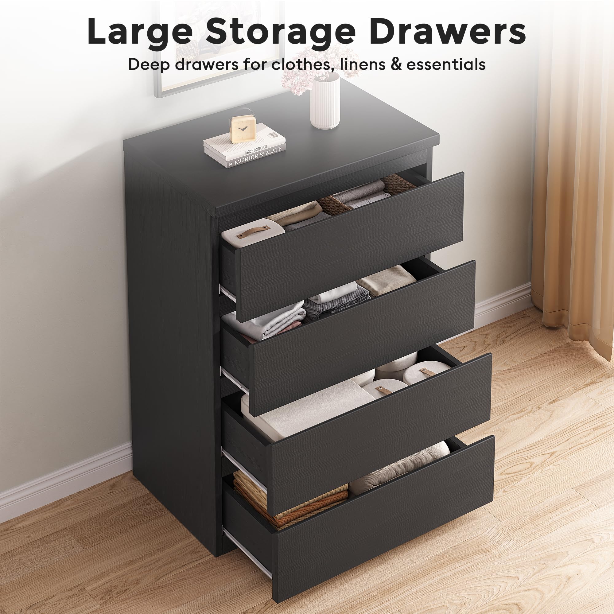 4-Drawer Dresser with Deep Storage