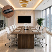 Walnut Conference Table with Power Management