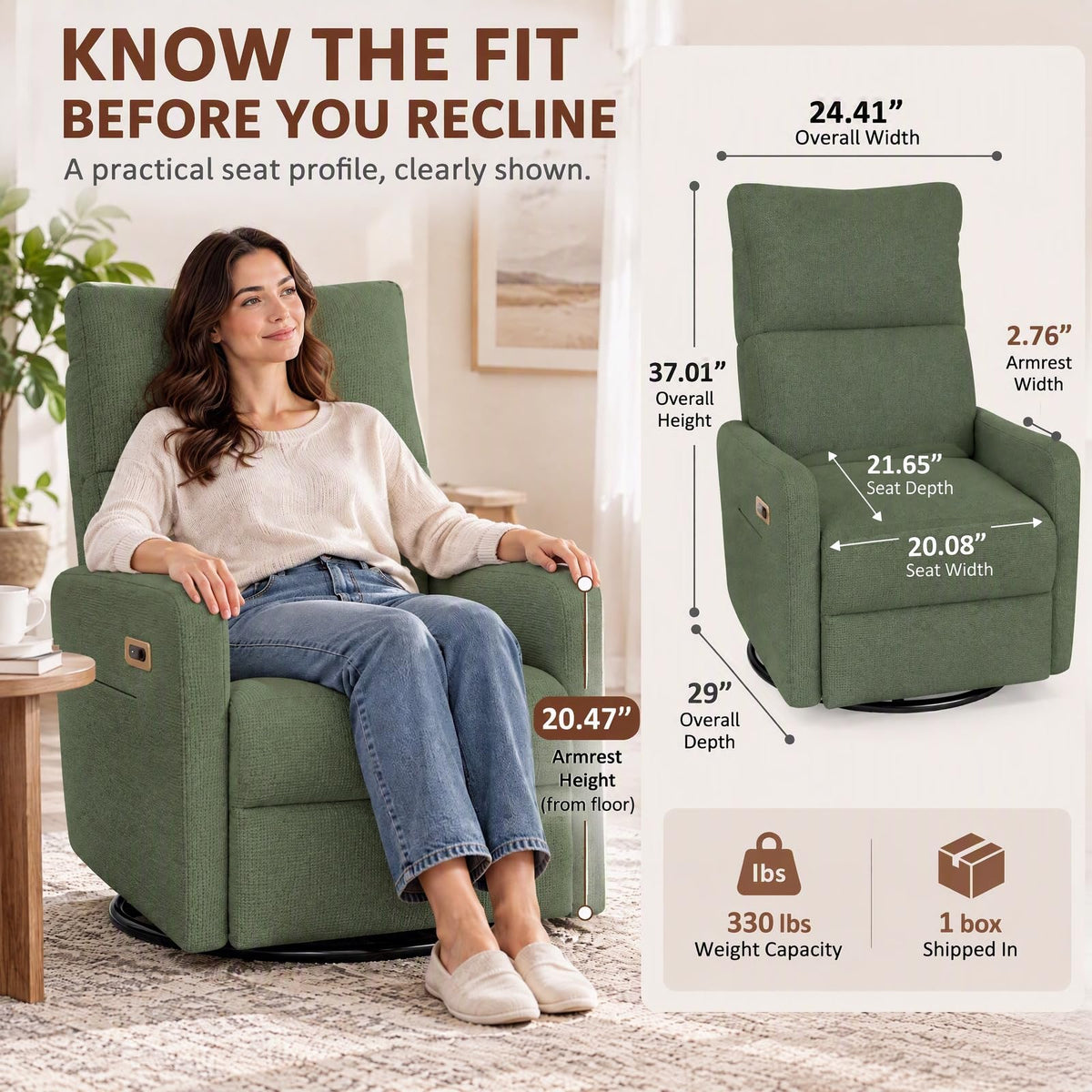 Power Swivel Rocker Recliner