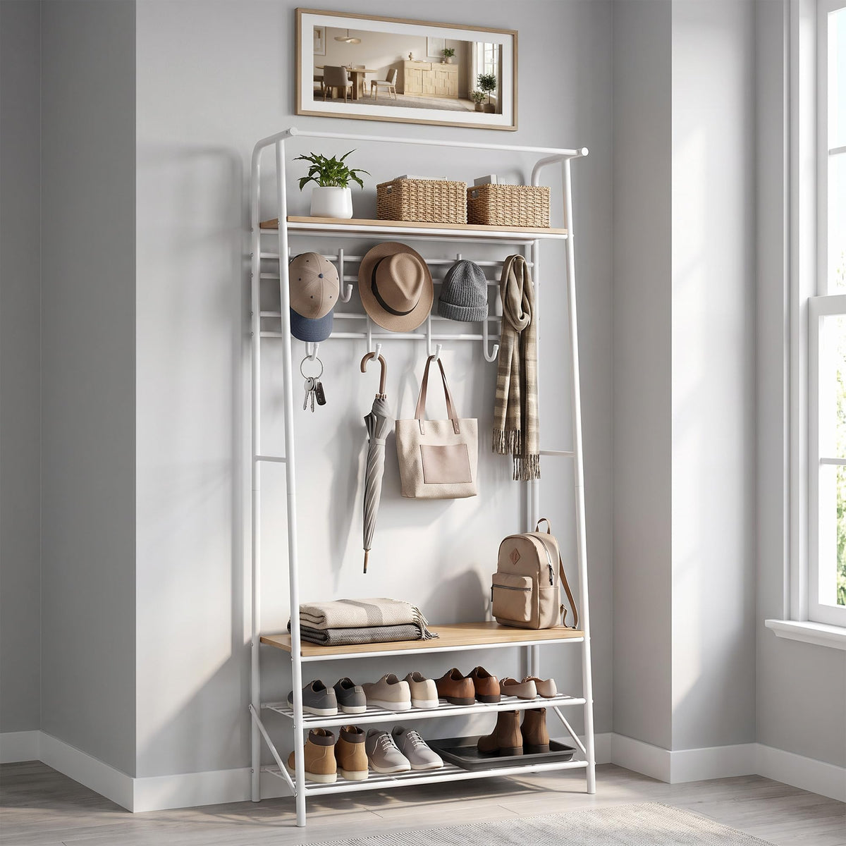4-in-1 Hall Tree with Bench