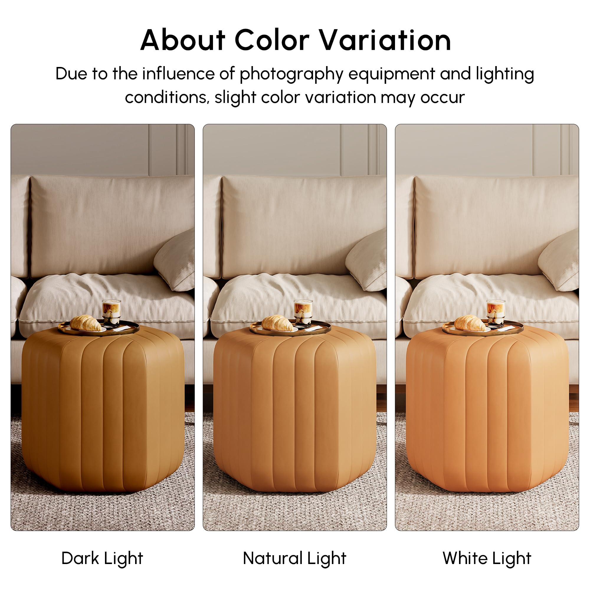 homary 18.5" Hexagonal Pouf Ottoman Upholstered, Velvet Footrest Rest Stools Modern Sofa Footrest Entryway Shoe Changing Stool, Low Coffee Table Footstool for Living Room/Bedroom/Entrway-Brown