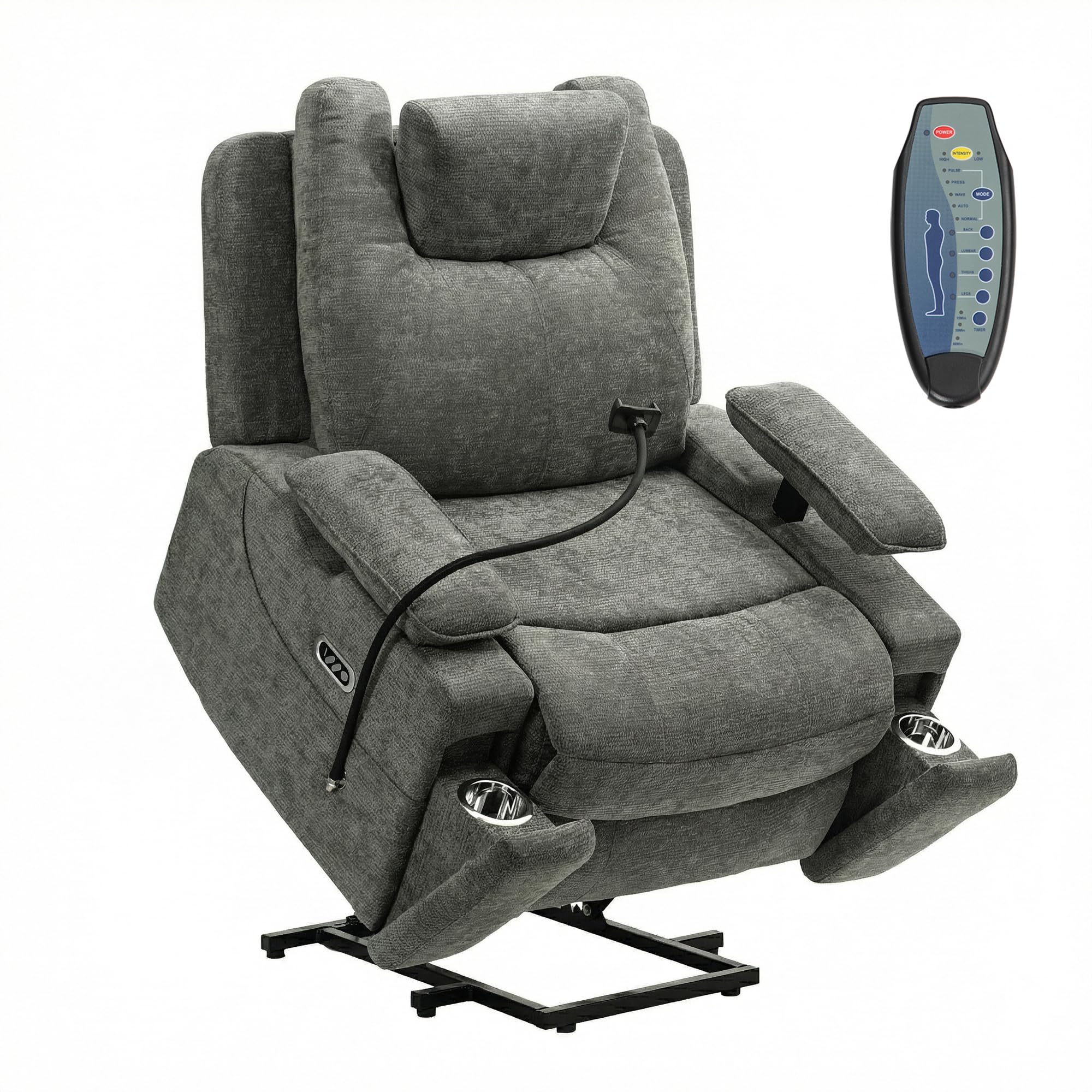 L-Shape Power Lift Recliner Chair with Massage & Heat