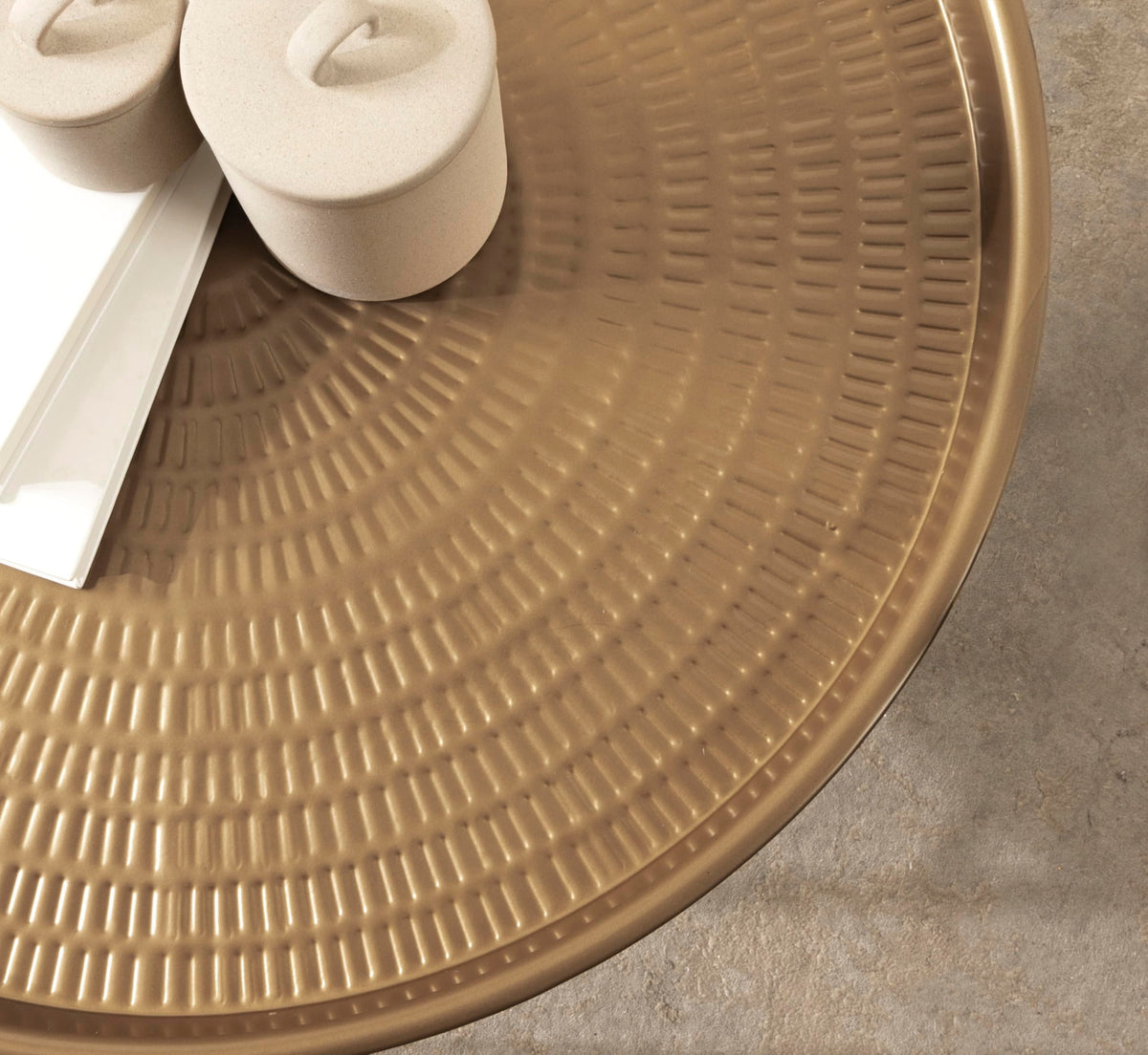 Gold Hammered Metal Coffee Table