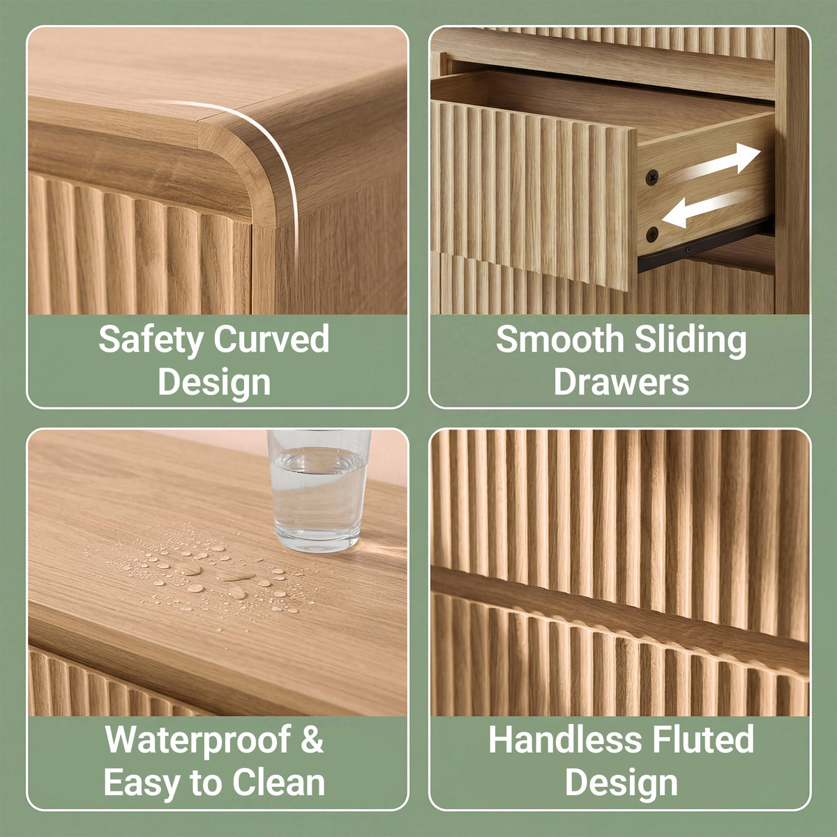Fluted Wood Dresser