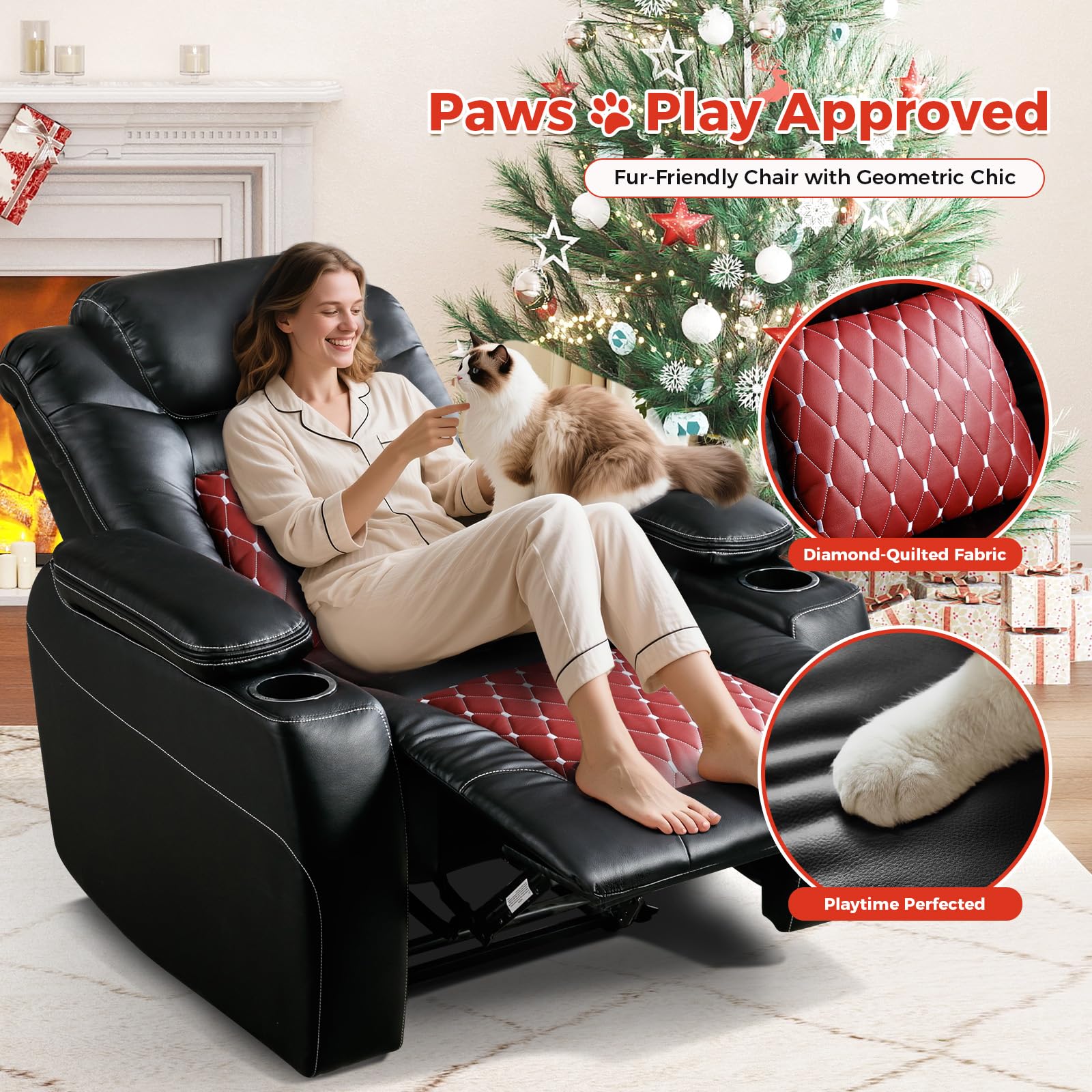 Power Recliner Chair with Adjustable Headrest