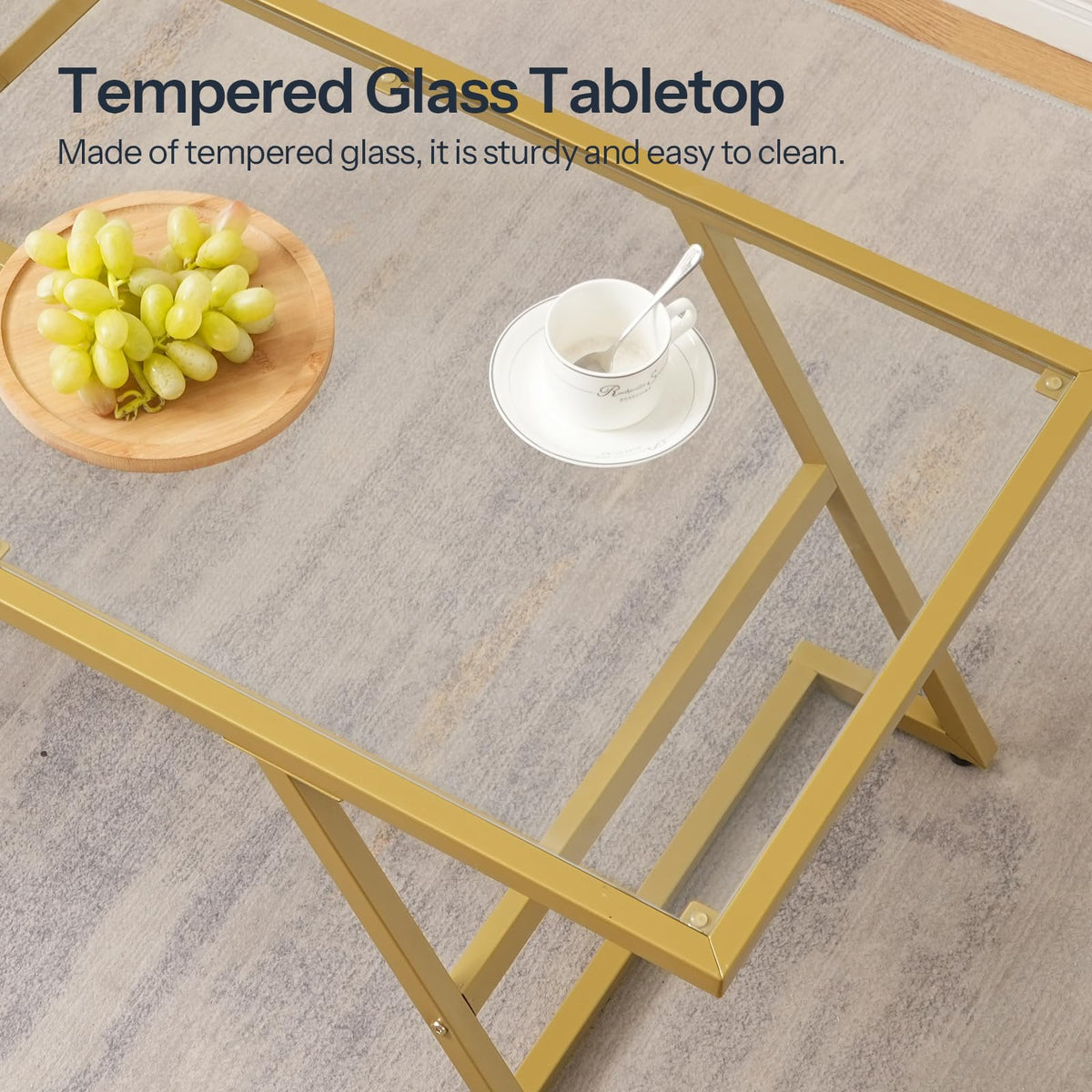 Gold Glass Coffee Table