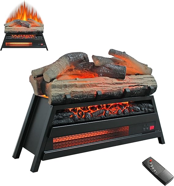 Electric Fireplace Log Insert with Realistic Flame