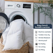 Olive + Crate Cooling Down Alternative Comforter - Hypoallergenic King Size Duvet Insert Lightweight - All Seasons Plush Design Bamboo Comforter - 100% Bamboo Viscose Outer Cover - White 102"x90"