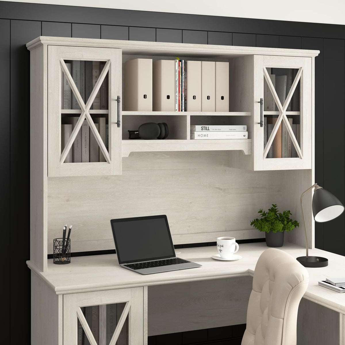 Farmhouse Glass Door Storage Hutch