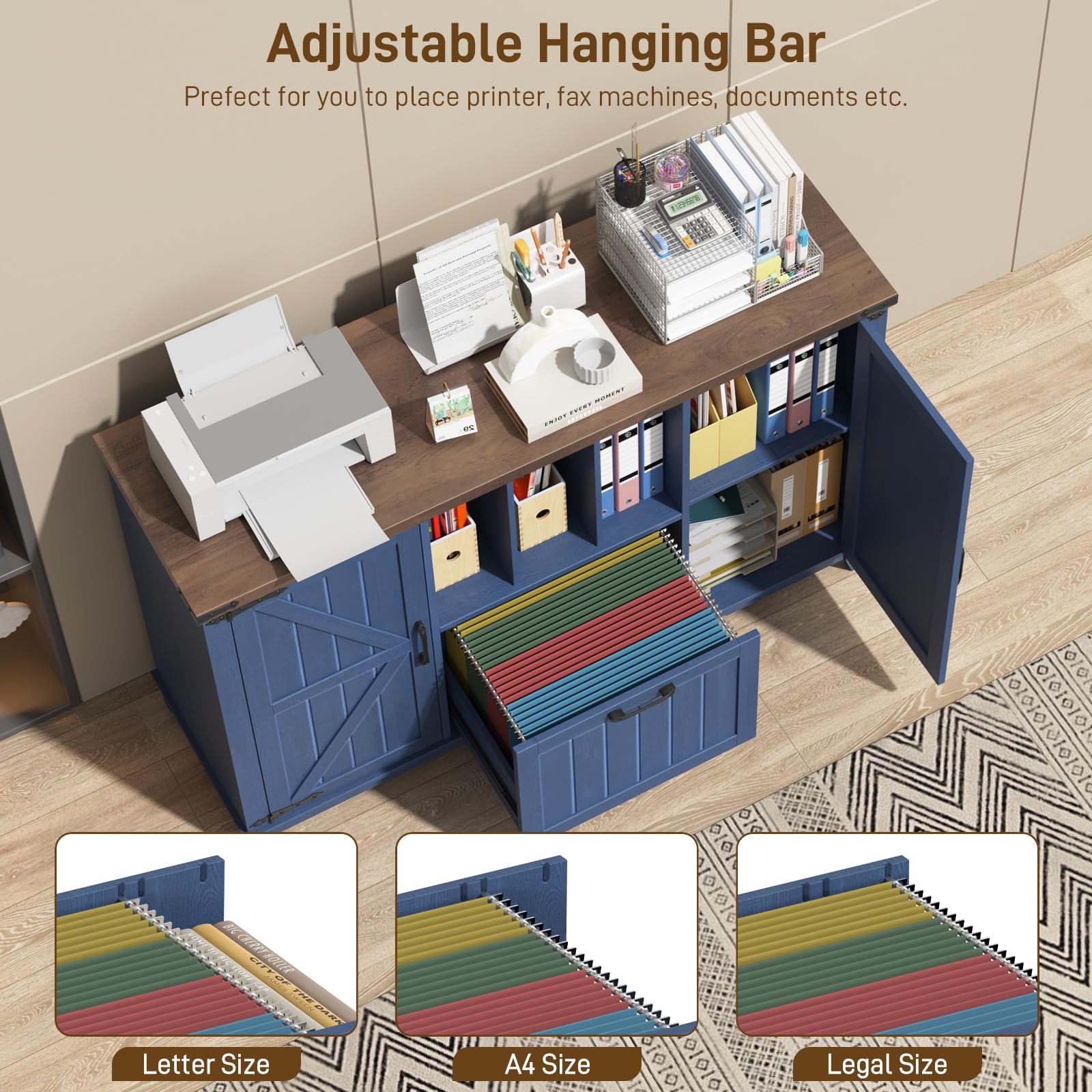 Lateral File Cabinet with Storage Shelves