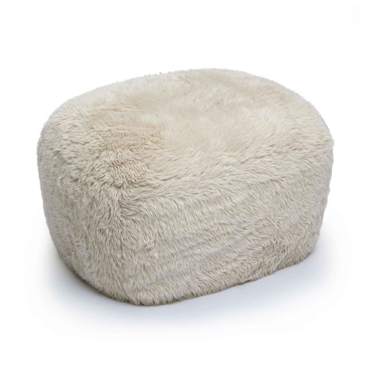 Natural Faux Shearling Ottoman