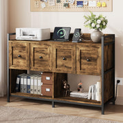Lateral Filing Cabinet with Power Outlet & Storage Shelves