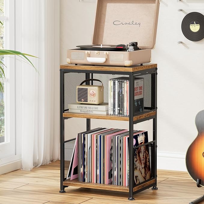 3-Tier End Table with Open Shelves